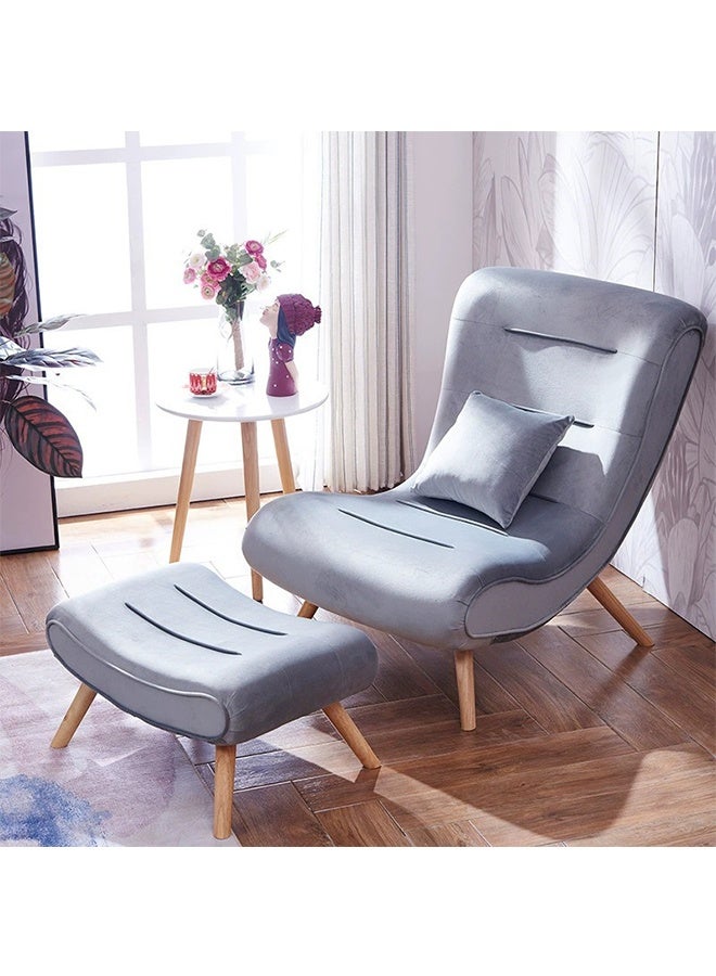 JCB CHIC Lazy Chair with Ottoman,Comfy Fabric Accent Lounge Arm Chair with Lumbar Pillow and Footrest,Lazy Sofa Single Sofa Modern Minimalist Recliner Sofa for Bedroom, Living Room - Image 1